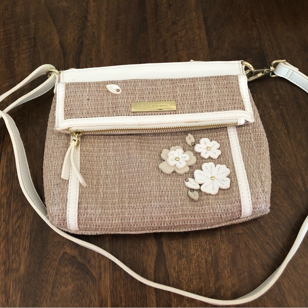 Liz Claiborne Tan Floral Shoulder Bag